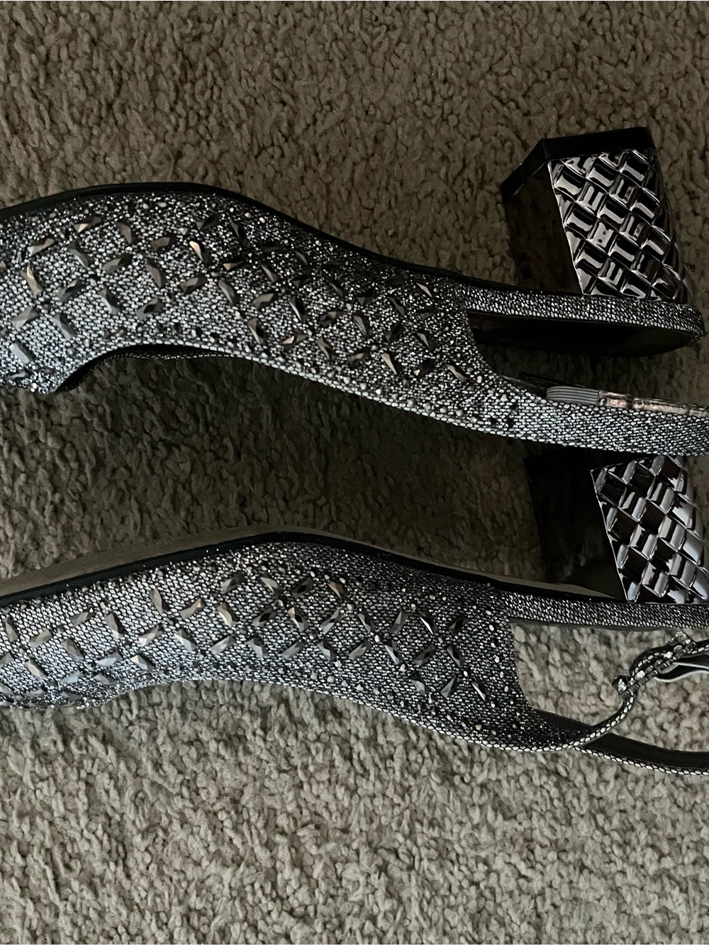Silver Women’s Strappy Block Heel Sandals